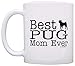 ThisWear Dog Lover Mug Best Pug Mom Ever Dog Puppy Supplies Gift 11oz Ceramic Coffee Mug with Handle