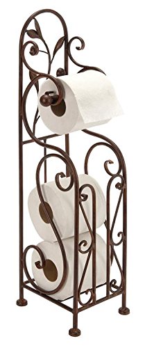Deco 79 metal toilet paper holder, 24 by 8-inch, reddis…