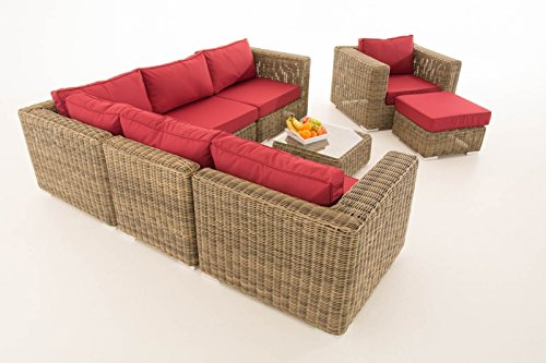 HomeStylist Polyrattan Gartengarnitur Monaco Rubinrot, Natura – Bild 4