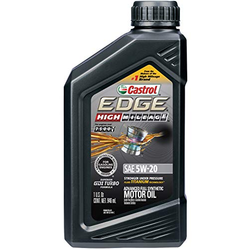 Castrol 06122 EDGE High Mileage 5W-20 Advanced Full Synthetic Motor Oil, 1 quart