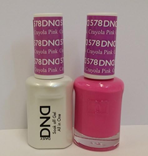 DND Daisy Duo Soak off Gel and Matching Nail Polish - 2016 Collection + Buy 2 colors get 1 FREE airbrush Stencil (578 - Crayola Pink) by Daisy DNA