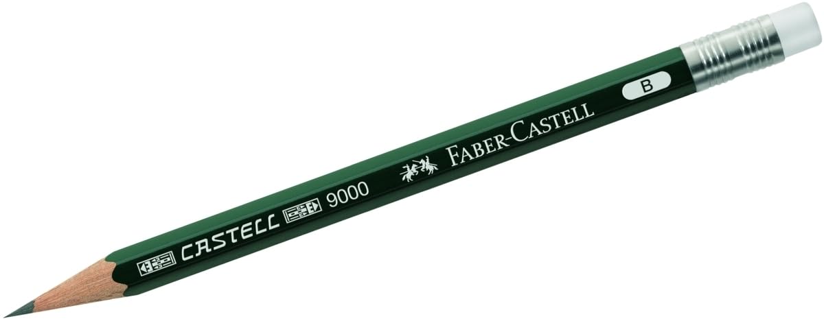 Faber-Castell 3 x Pencil for Perfect Pencil Castell 9000 B with Eraser