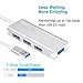 USB 3.0 Hub RSHTECH Aluminum 4 Port Ultra Slim USB 3.0 Data Hub Splitter Portable USB Port Expander for Laptop and PC (Silver)