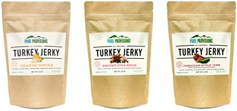 Pure Provisions Turkey Jerky (VARIETY Pack, Six 2.2 oz)