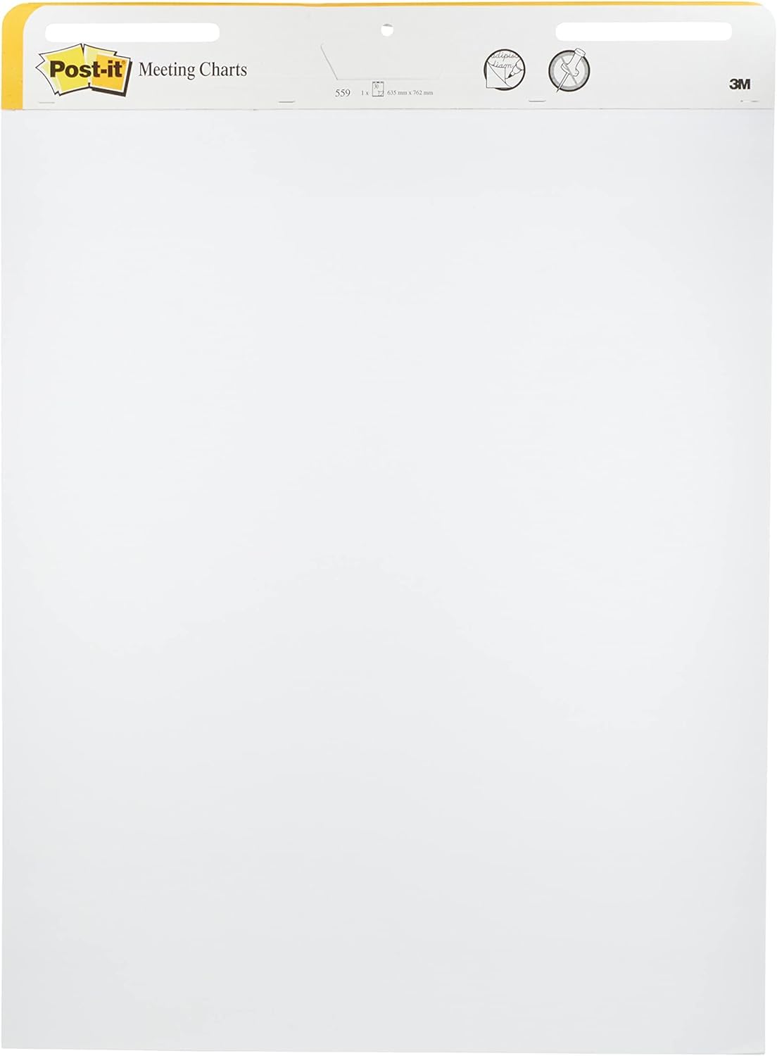 Post-it Super Sticky Self Stick Meeting Chart, White, 63.5 cm x 76.2 cm, Promo Pack, 2 + 1 FREE - For Brainstorming Anywhere and Keeping all Ideas Visible