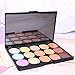 LEORX Face Contour Kit Highlighter Makeup Kit 15 Colour Cream Concealer Palette with Brush