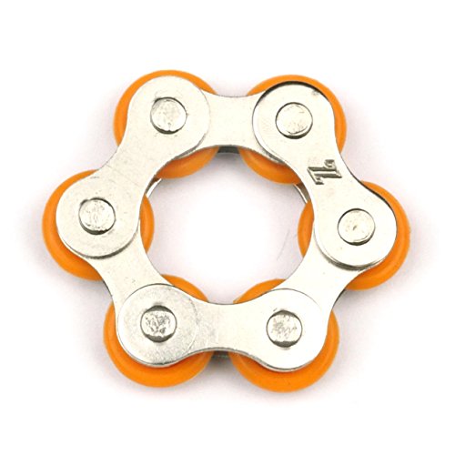 Roller Chain Fidget Toy Stress Reducer - Perfect For ADD, ADHD, Anxiety, and Autism (Orange)