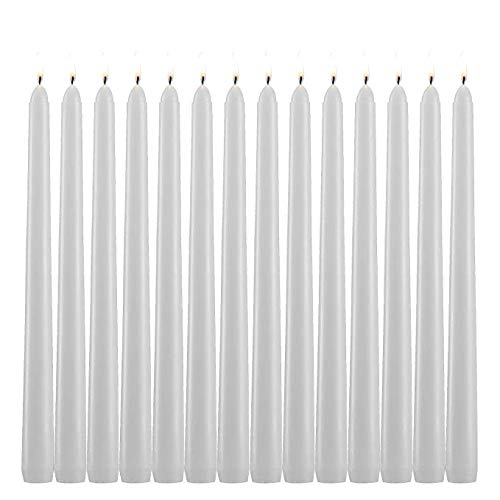 Buy YIHANG White Taper Candles Set of 14 Dripless Candles 10 inch