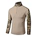 MAGCOMSEN Tactical Military Shirts Long and Short Sleeve Slim Fit Camo Shirt with Zipper