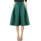 Hanlolo Fashion Women Girls Cute Skirts Bow High Waist A Line Skirts Dress Green  4/6