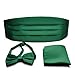 PenSee Mens Formal Solid Pre-tied Bow Tie & Pocket Square & Cummerbund Set