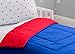 Toddler Bedding Set | Boys 4 Piece Collection | Fitted Sheet, Flat Top Sheet w/ Elastic bottom, Fitted Comforter w/ Elastic bottom, Pillowcase | Delta Children | Boys American | Red White Blue