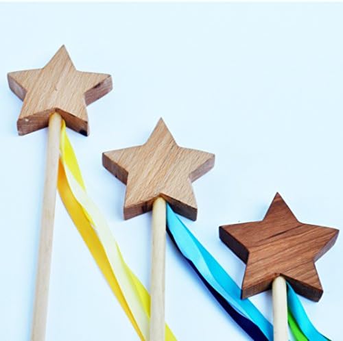 Wooden star wand with ribbons