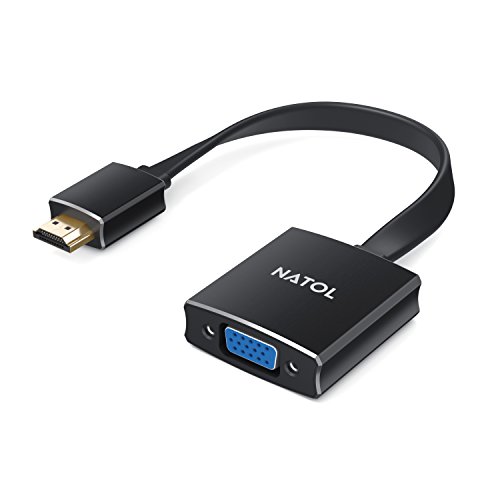 NATOL HDMI to VGA Adapter Converter with 3.5mm Audio Jack and Power Port