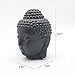 Translucent Ceramic Buddha Head Statue Oil Burner Aromatherapy Diffusers Home Decor - Black