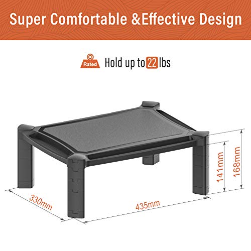 PUTORSEN® Adjustable Monitor Stand Riser for Computer, iMac, PC, Printer, Laptop with Tablet & Phone Holder, Cable Management Slot, up to 10KG