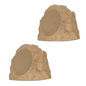 Theater Solutions B82S Fully Wireless 300 Watt Rechargeable Battery Bluetooth 8″ Rock Speaker Pair Sandstone Brown Link Up to 99 Speakers Wirelessly
