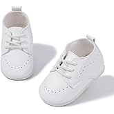 Meckior Infant Baby Boys Girls Classic PU Leather Wedding Loafers Brogue Toddler Oxford Dress Shoes First Steps Walking Flat Lazy Crib Shoe