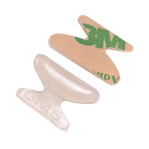 10 Pair, Clear 2.5mm X 17mm Nonslip Nose Pads for EyeGlasses By GMS