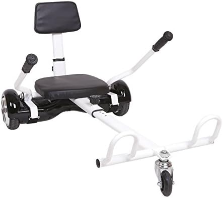 Hoverwalker III Go-Kart Conversion Kit for Hoverboards - White. Compatible with Most Hoverboard and Self Balancing Scooter sizes like 6.5" and 8" - Adjustable - All Heights - All Ages by Nov8tech