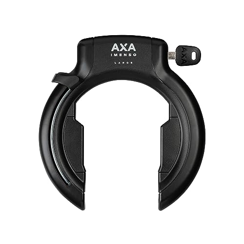 AXA Imenso Large Retractable, Fahrrad Rahmenschloss, Schlüssel ist Abziehbar, 75 mm Breite Öffnung, Sicherheitsstufe 12, Kombinierbar mit Einsteckkett