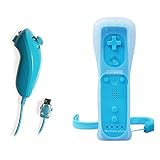 Remote Game Control,Stoga Built in Motion Plus Remote and Nunchuck Controller for Wii + Case-Blue