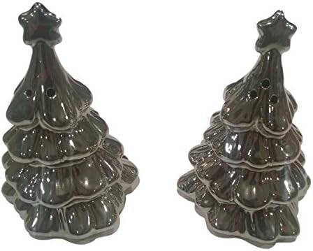 Salt & Pepper Shaker Set by Arlington Design (Silver Christmas Tree)
