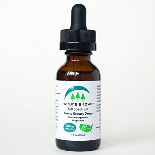 Nature's Love 500mg Full Spectrum Hemp Extract Drops with Natural Peppermint Flavor - 1 oz
