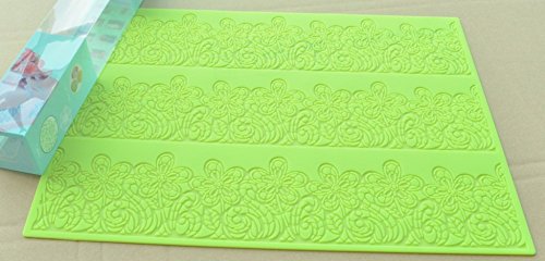 Anyana sugar edible 3 strip 5 petal flower floral lace cake silicone Embossing Mat Texture fondant impression lace mat decorating mold gum paste cupcake topper tool icing candy imprint baking mould