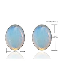 MagicYiMu - Pendientes ovalados de ópalo simulado para mujer