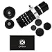 Camkix Samsung Galaxy S4 Camera Lens Kit including a 12x Telephoto Lens / Fisheye Lens / 2 in 1 Macro Lens and Wide Angle Lens / Mini Tripod / Universal Phone Holder / Telephoto Lens Holder Ring / Hard Case for S4 / Velvet Phone Bag / CamKix Microfiber Cleaning Cloth.