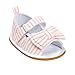 Kuner Baby Girls Cotton Bowknot Rubber Sole Non-Slip Outdoor Toddler Summer Sandals First Walkers (13cm(12-18months), Pink Lattice)