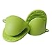 Oven Mitts 2pcs Silicone Heat Insulation Silicone Oven Gloves Cooking Mitts Pinch Grips Kitchen Heat Resistant Gloves, (Green)