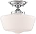 Regency Hill Floating Rustic Farmhouse Ceiling Light Semi Flush-Mount Fixture 12