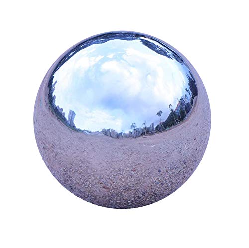 GDglobal Stainless Steel Gazing Ball, Hollow Ball Seamless Mirror Ball Sphere Gazing Ball for Home Garden Ornaments Decor,Sliver,Diameter 51-300mm (80mm)