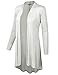 BIADANI Women Long Sleeve Classic Lightweight Open Front Jersey Cardigan Ivory XX-Large