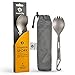 Spork 1 Unit, Titanium Spork (Spoon Fork) With Bottle Opener Extra Strong Ultra Lightweight (Ti), Healthy & Eco-Friendly Spoon, Fork & Bottle Opener for Travel/Camping in Easy to Store Cloth Case