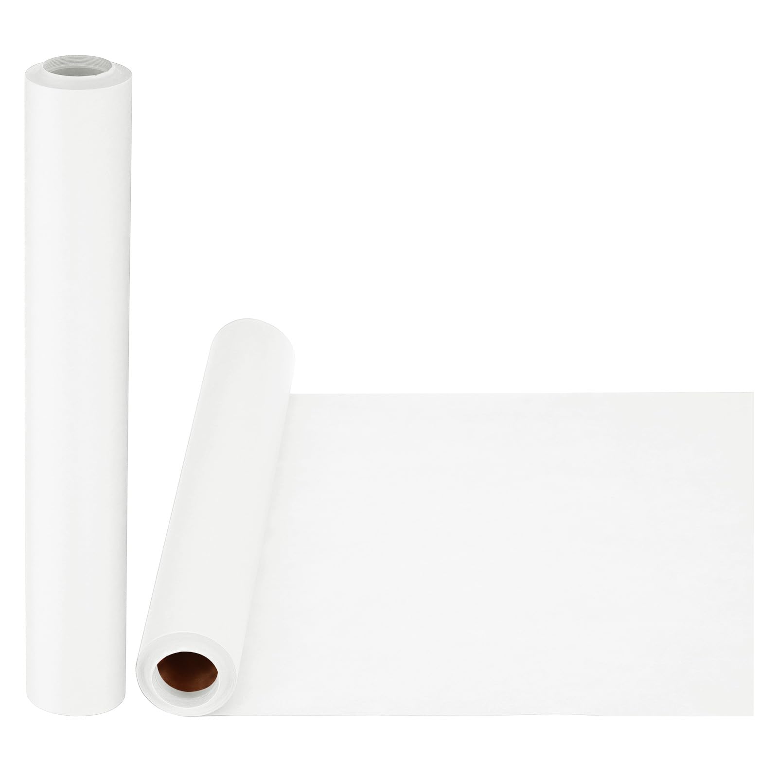 PATIKIL Wrapping Paper, 2 Pack 15"x400"(33') Bulletin Board Paper Roll Kraft Paper Roll Construction 80GSM for Shipping Packing Gift Wrapping Craft Flower Bouquet Christmas, White