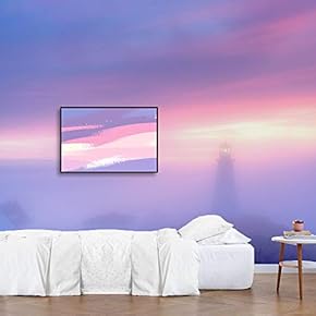 Framed Canvas Wall Art for Living Room, Bedroom Dreamy Purple Misty Sky Theme Canvas Prints for Home Decoration Ready to Hang - 16x24 inches