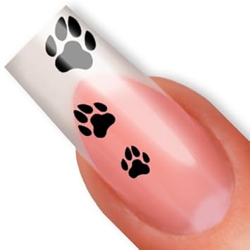 Nailart NAIL TATTOO STICKER - Tatzen / Pfoten - schwarz ...
