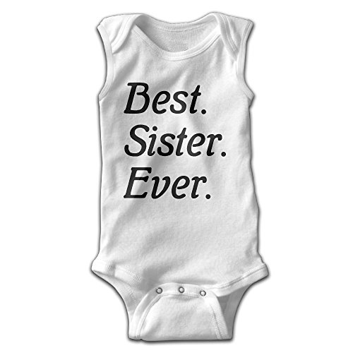 Best Sister Ever! Infant Baby Clothes Sleeveless Bodysuits One Pieces Summer Romper White