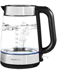 AmazonBasics Electric Glass and Steel Kettle - 1.7 Liter