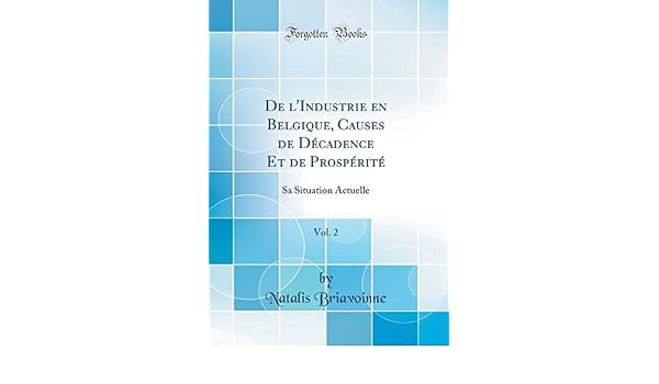De Lindustrie En Belgique Causes De Décadence Et De - 