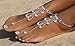 Bellady Ladies 2 PC Sparking Foot Anklet Chain with Rhinestone Bride Bridesmaid Beach Wedding Foot Jewelry for Woman Toe Ring Bracelet, Silver Style 2