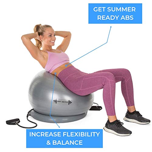 Let's Get Aktiv Exercise Ball with Resistance Bands 1 Yoga Ball (65cm