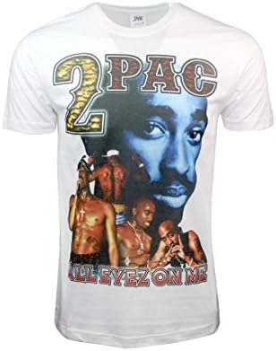 FLEA ALLEY Mens Vintage Hip Hop Printed T-Shirts Tupac All Eyez On Me(XL, White)