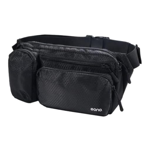 Eono Water Resistant Bum Bag with Multi-Pockets, Large Capacity Waist Fanny Pack for Hiking, Dog Walking, Travel & Outdoor Activities