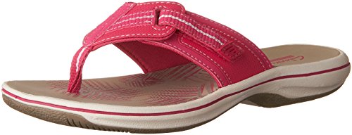 clarks flip flops pink