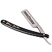 Pixnor Classic Steel Straight Edge Salon Barber Shaving Razor Shaver (Black+Silver)