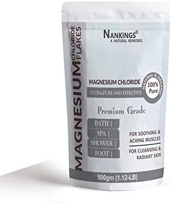Nankings Pure Magnesium Chloride Flakes, Ultra-Pure and Effective, For Foot and Body Soaks, Reduce Joint Pain, and More, (500g)